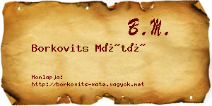 Borkovits Máté névjegykártya
